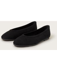 Monsoon - Tori Suedette Ballet Flats Black - Lyst