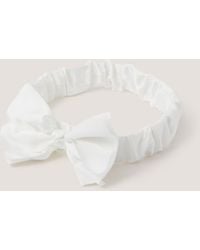 Monsoon - Satin Bow Bando Headband Ivory - Lyst