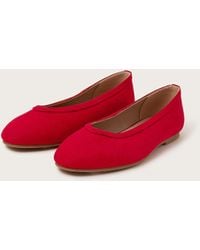 Monsoon - Tori Suedette Ballet Flats Red - Lyst