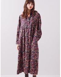 Monsoon - East Mariel Floral Print Cotton Midi Dress Multi - Lyst