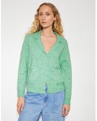 Monsoon - Cora V-neck Collared Cardigan Green - Lyst