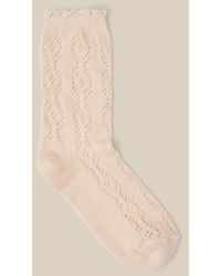 Monsoon - Frill Pointelle Socks Ivory - Lyst