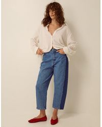 Monsoon - Natalie Contrast Barrel Jeans Blue - Lyst