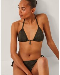 Monsoon - Mia Glitter Triangle Bikini Top Black - Lyst