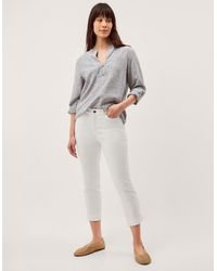 Monsoon - Idabella Cropped Skinny Jeans Natural - Lyst