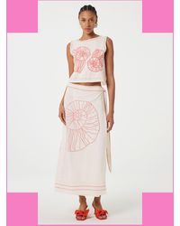 Monsoon - Fabienne Chapot Sine Shell Embroidered Wrap Skirt Ivory - Lyst