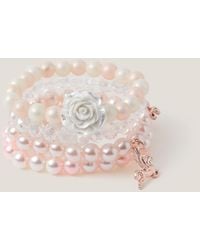 Monsoon - 4-pack Pearly Bead Charm Bracelets - Lyst