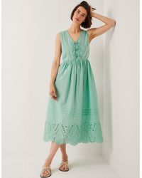 Monsoon Vali Velvet Tea Dress Green | Lyst UK