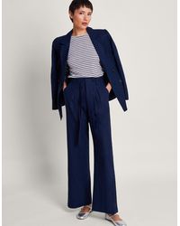 Monsoon - Mabel Regular Length Linen Trousers Blue - Lyst