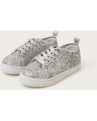 Monsoon - All-over Glitter Trainers Silver - Lyst