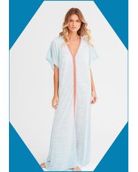 Monsoon - Pitusa Inca Kaftan Maxi Dress Blue - Lyst