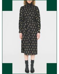 Monsoon - Antik Batik Chino Floral Jacquard Midi Dress Black - Lyst