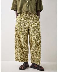 Monsoon - East Karlie Floral Print Wide Leg Trousers Green - Lyst