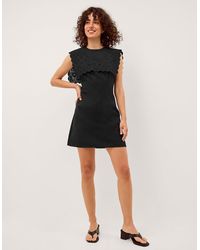 Monsoon - Lexi Embroidered Bib Mini Dress Black - Lyst
