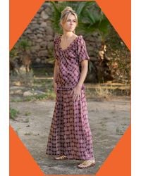 Monsoon - Lyrical Sisters Hourglass Print Top Brown - Lyst