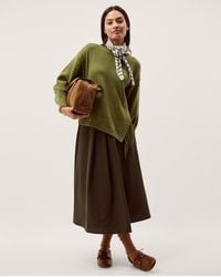Monsoon - Fey Asymmetrical Fringe Jumper Green - Lyst
