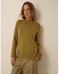 Monsoon - Bree Button Knit Jumper Green - Lyst