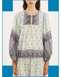 Monsoon - Antik Batik Johri Hand-woven Paisley Blouse Blue - Lyst