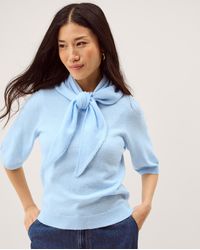 Monsoon - Sadie Scarf Knit Jumper Blue - Lyst