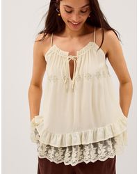 Monsoon - Tessa Lace Swing Top Ivory - Lyst