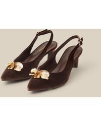 Monsoon - Juni Embellished Slingback Heels Brown - Lyst