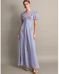 Monsoon - Kendra Embellished Maxi Dress Blue - Lyst