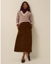 Monsoon - Malika Corduroy Midi Skirt Green - Lyst