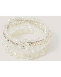 Monsoon - 6-pack Flower Pearl Beaded Bracelets - Lyst