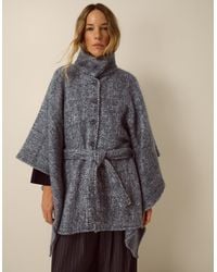 Monsoon - Cara Herringbone Cape Jacket - Lyst