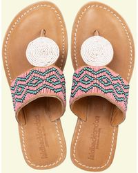 Monsoon - Laidback London Heron Beaded Leather Sandals Pink - Lyst