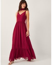 Monsoon - Clare Cutwork Maxi Dress & Scarf Orange - Lyst