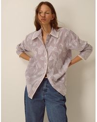 Monsoon - Ariella Jacquard Stripe Shirt Brown - Lyst