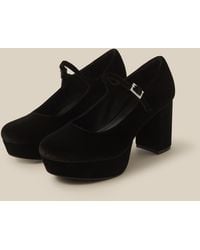 Monsoon - Polly Velvet Platform Mary Janes Black - Lyst