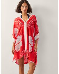 Monsoon - Nara Shell Print Mini Kaftan Orange - Lyst