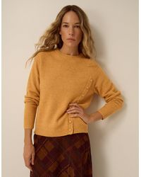 Monsoon - Bray Asymmetrical Button Jumper Yellow - Lyst