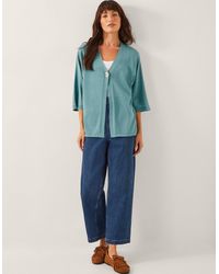 Monsoon - Beth Single Button Cardigan Green - Lyst