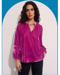 Monsoon - East Coira Velvet Blouse Pink - Lyst