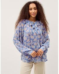 Monsoon - Sian Floral Print Blouse Blue - Lyst