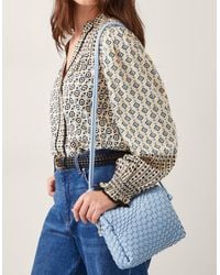 Monsoon - Piper Woven Cross Body Bag Blue - Lyst