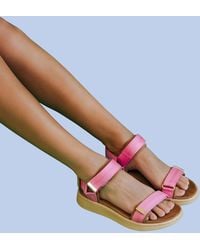 Monsoon - Woden Line Sandals Pink - Lyst