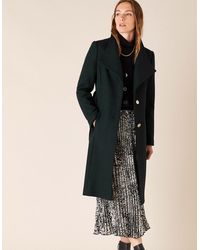 Monsoon Ruby Long Coat Green