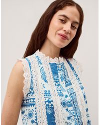 Monsoon - Soleil Print Lace Tank Top - Lyst