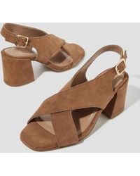 Monsoon - Cally Suede Crossover Slingback Heels Tan - Lyst
