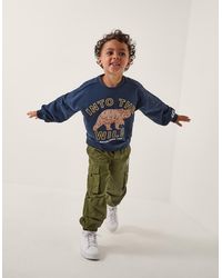 Monsoon - Into The Wild Graphic Sweatshirt Blue - Lyst