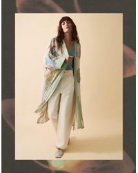Monsoon - Clemence Amelie Floral Long Kimono Cream - Lyst