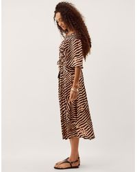 Monsoon - Annie Bardot Animal Print Midi Dress Brown - Lyst