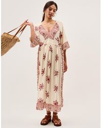 Monsoon - Sunnie Midi Beach Dress Ivory - Lyst
