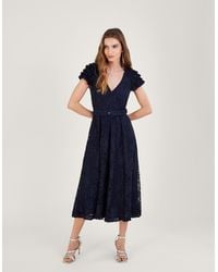Monsoon - Anneliese Lace Tea Dress Blue - Lyst