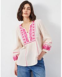 Monsoon - East Circe Paisley Embroidered Blouse Pink - Lyst