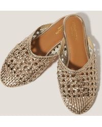 Monsoon - Bella Braided Leather Slipper Sandals Gold - Lyst